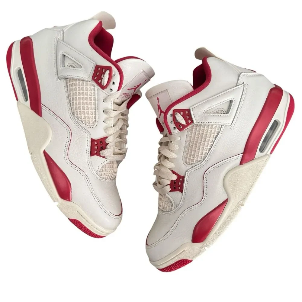 Air Jordan 4 Retro Valentines Day Wmns 12.5/ M 11 HV0823-108 Pale Ivory Red